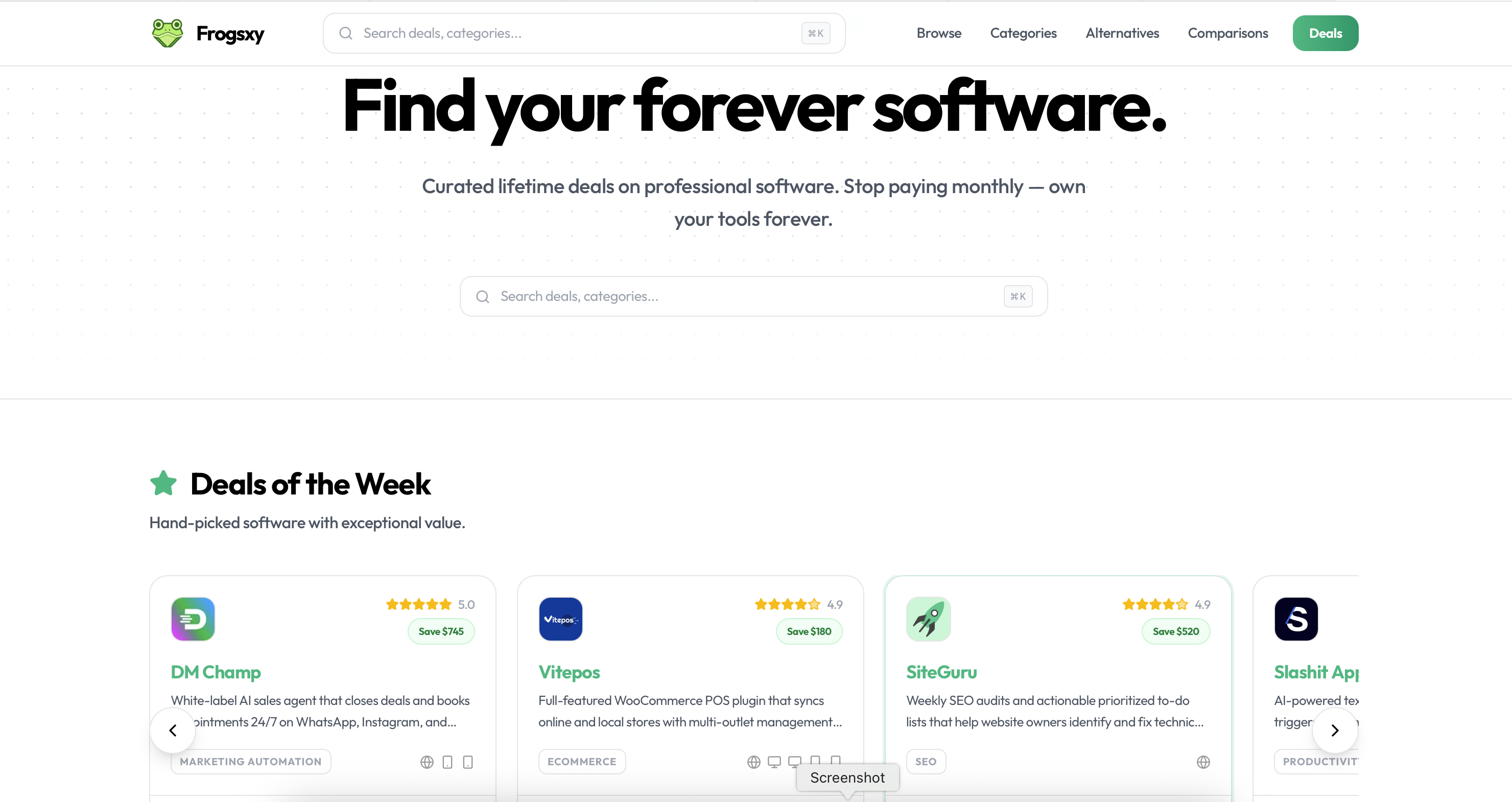 Frogsxy Platform screenshot